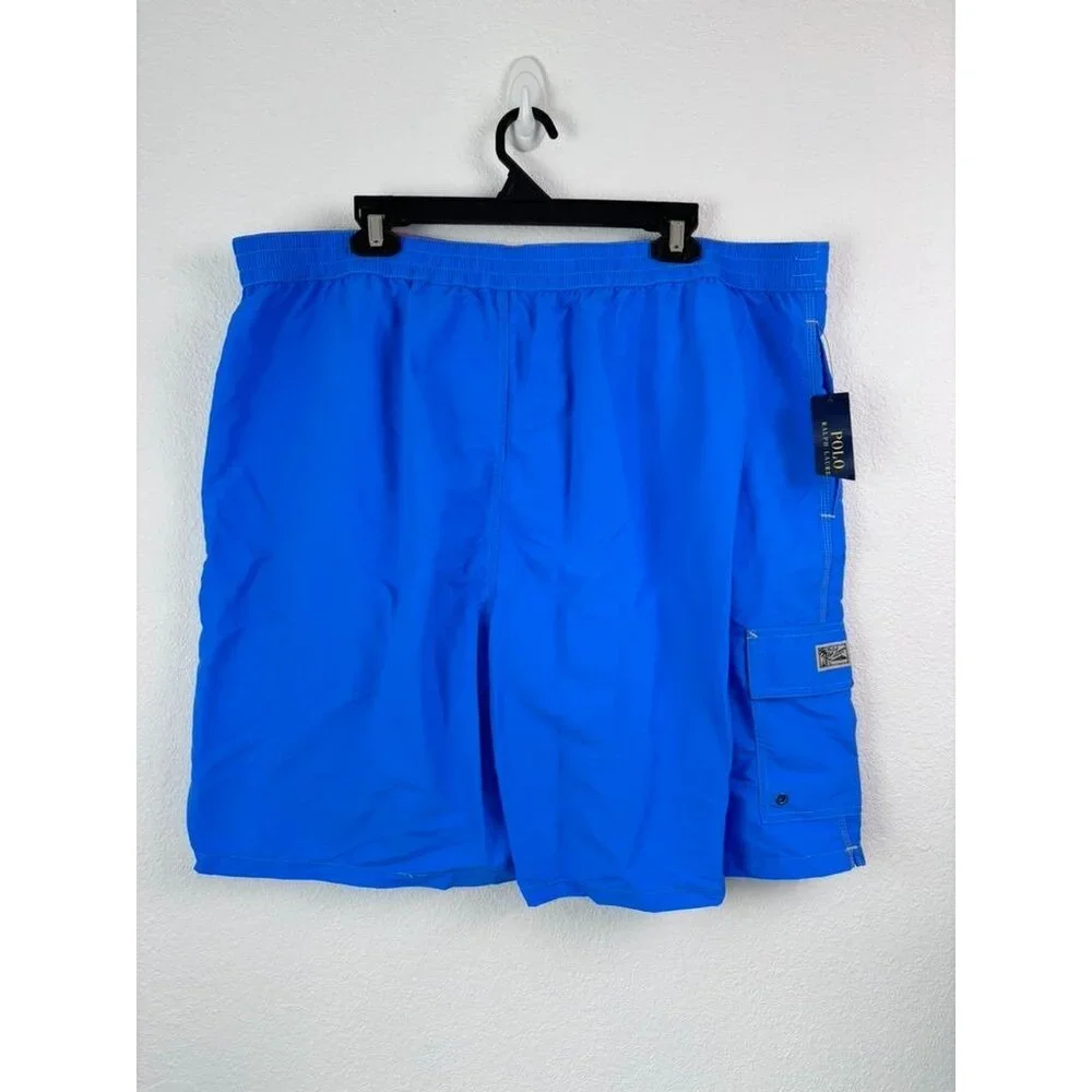 Polo Ralph Lauren men's 2XB classic jewel blue orange mesh lined swim trunks NWT